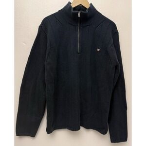 Vintage Polo Jeans Ralph Lauren 1/4 Zip Sweater Heavy Knit Cotton XL Y2K Preppy